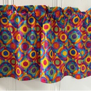 Geometric Circles Window VALANCE CURTAIN Kitchen HANDMADE Window Curtains